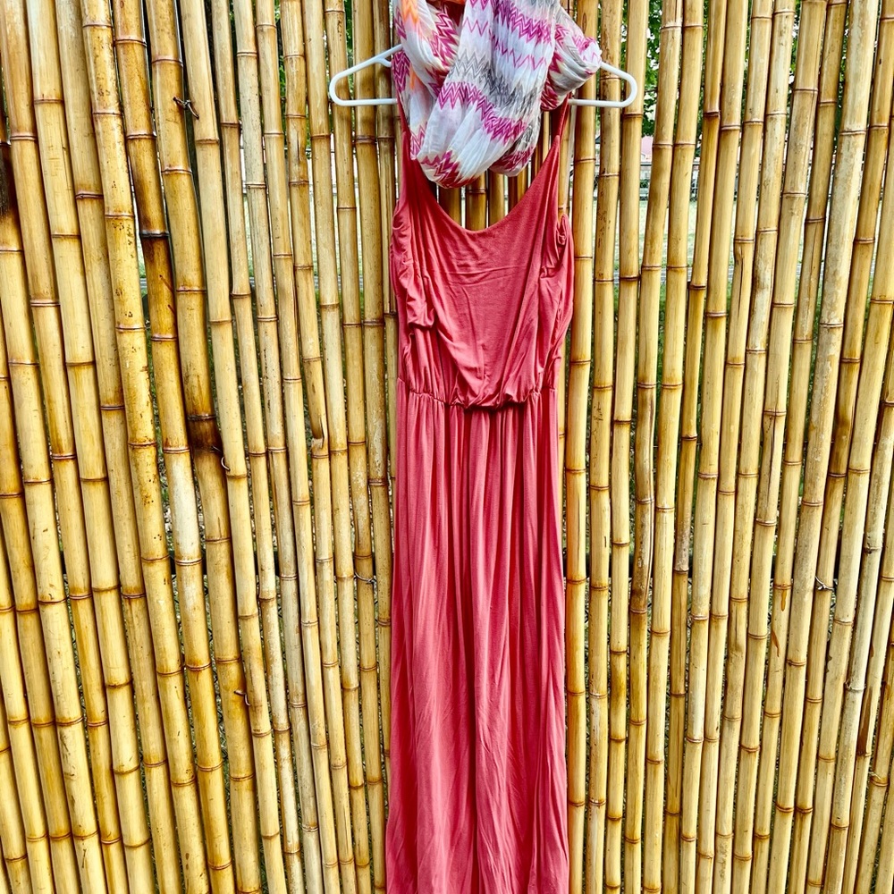 Cotton maxi by lush and infinity scarf.